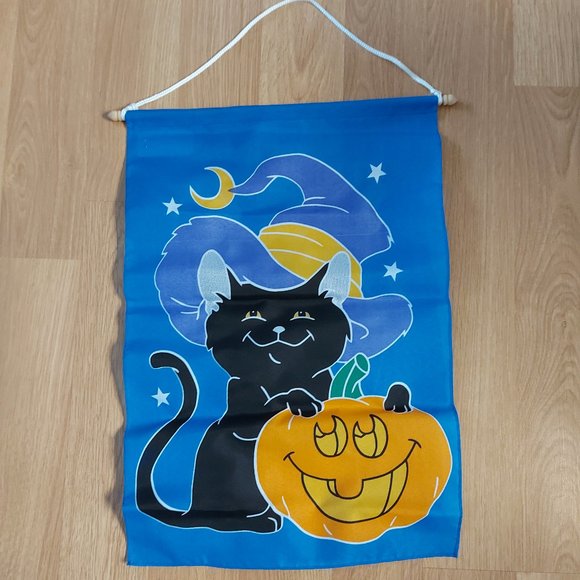 💥Host Pick💥 Cat in a Witches Hat Halloween Banner - Picture 1 of 4